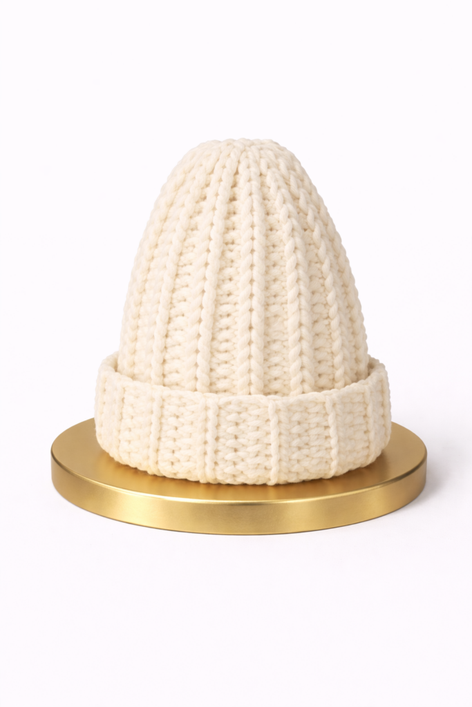 bonnet creme sans pompon