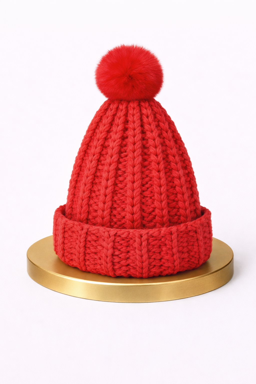 bonnet rouge avec pompon