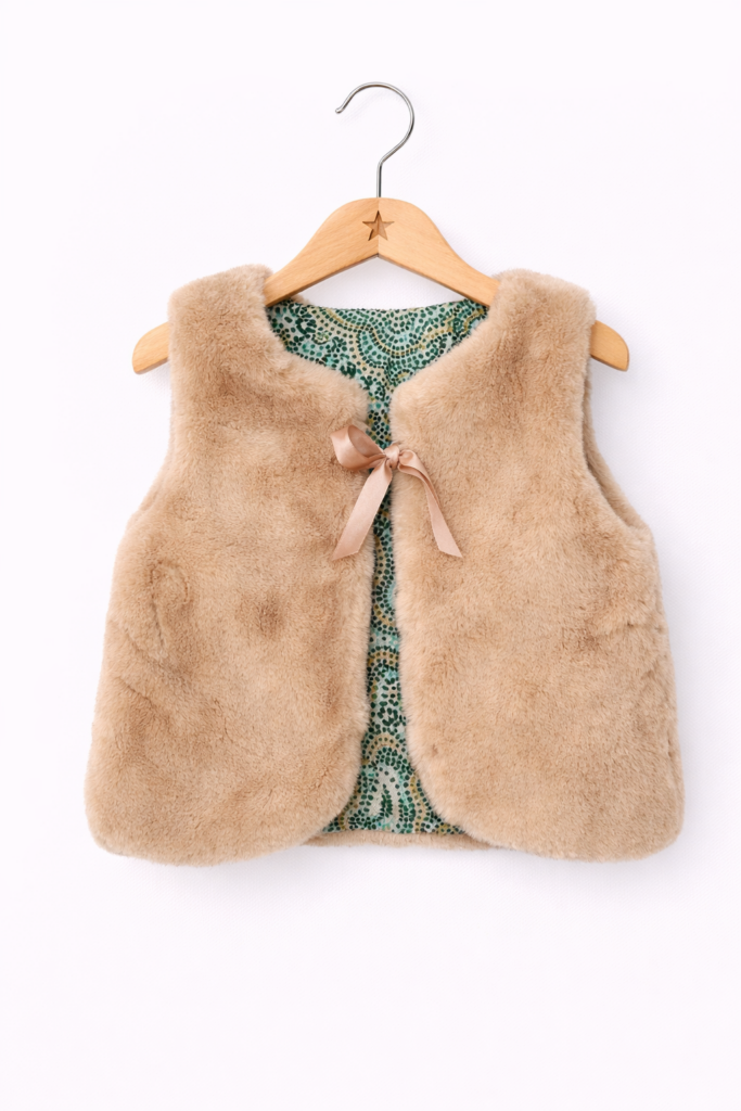 gilet berger enfant fond vert
