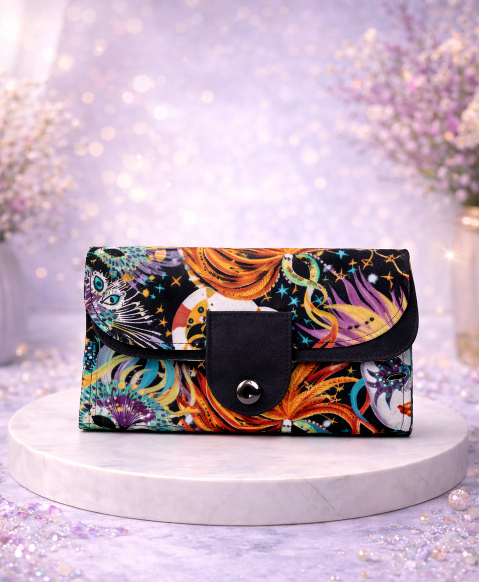 porte monnaie double carnaval blanc