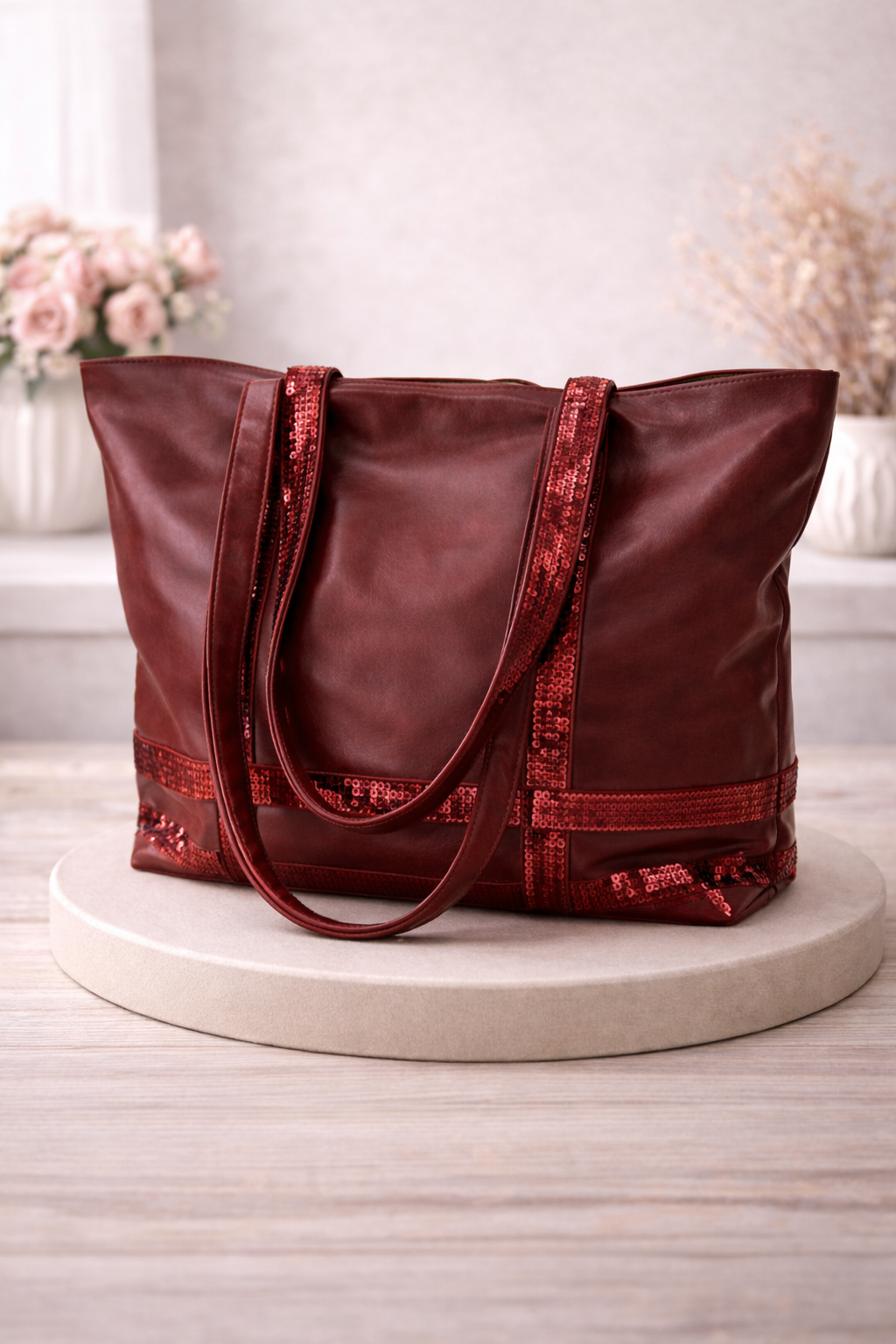 sac vb cuir bordeaux