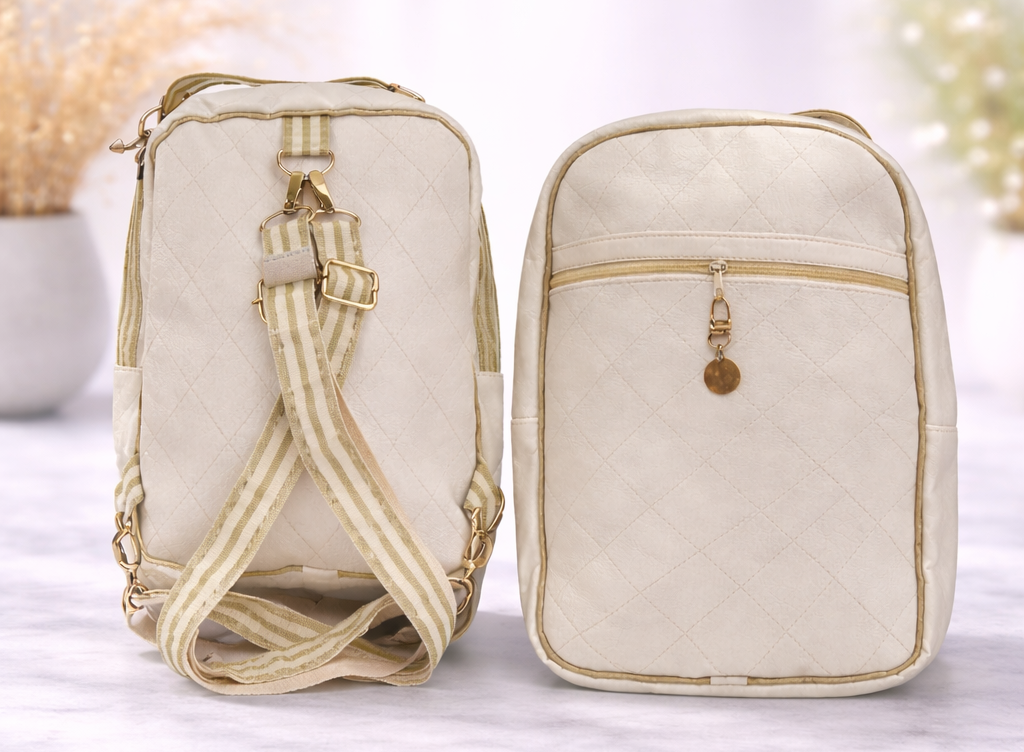 sac a dos blanc et dore 1